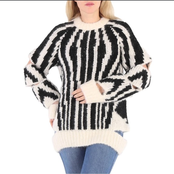 Burryco. Zebra Print Cut Out Sweater - Picture 3 of 5